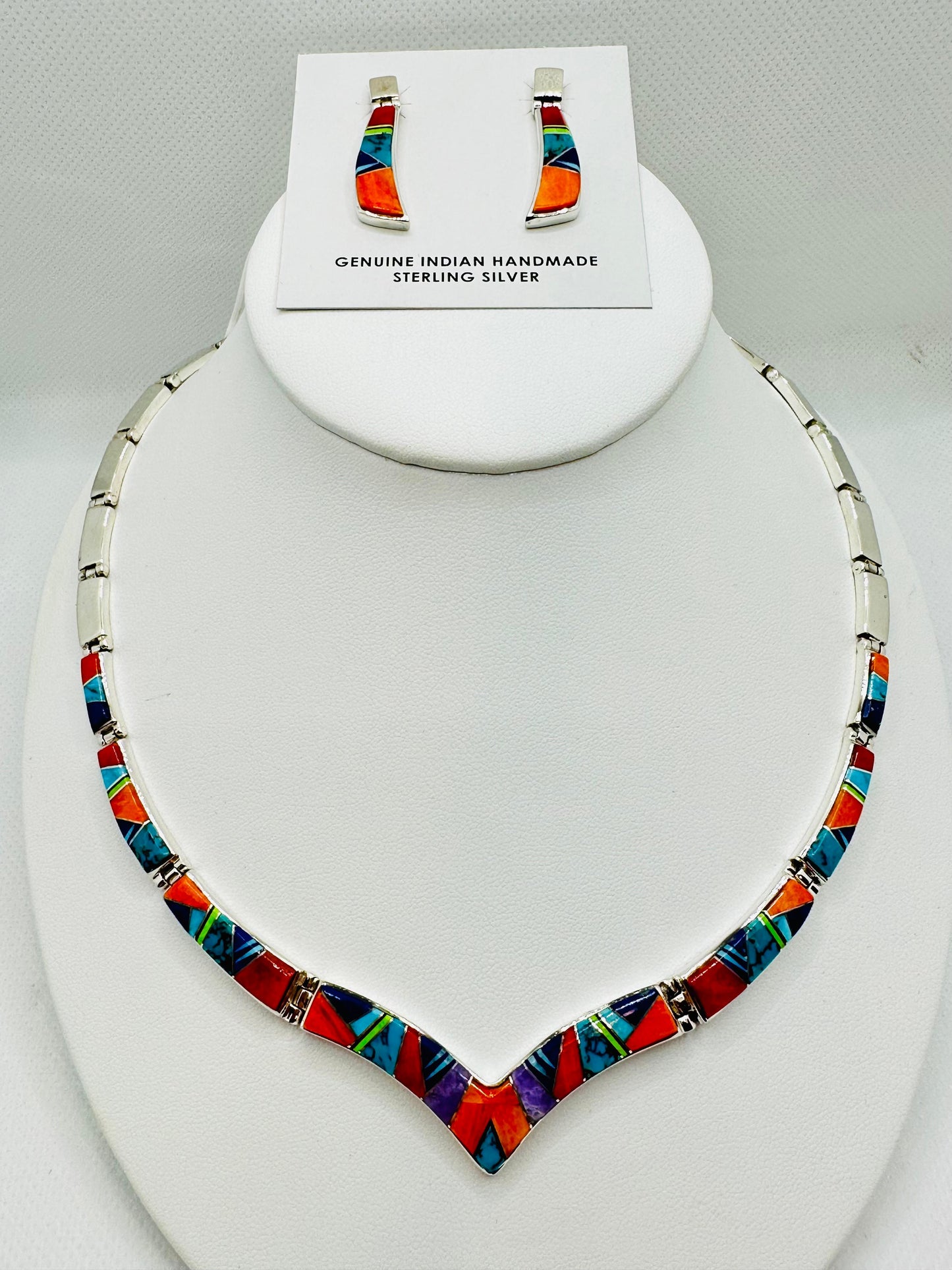 Necklace, Multi Stone Inlay, Navajo Made