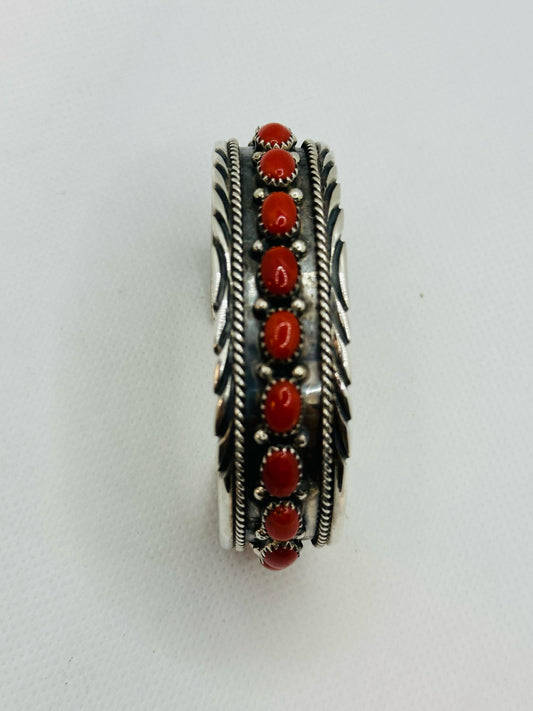 Coral M Stone Turquoise Cuff Bracelet