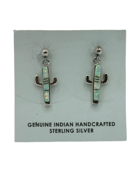 Earrings fire opal cactus ￼