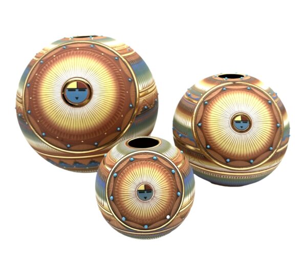 14K Gold Sunface Pottery