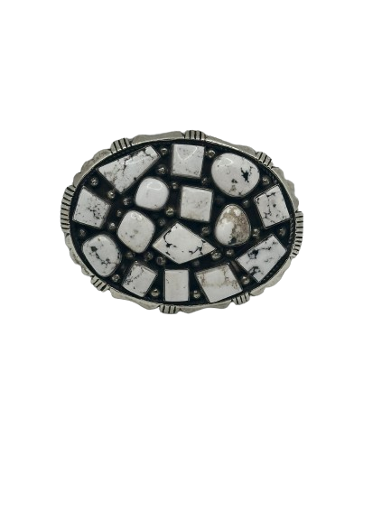 White buffalo belt buckle ￼